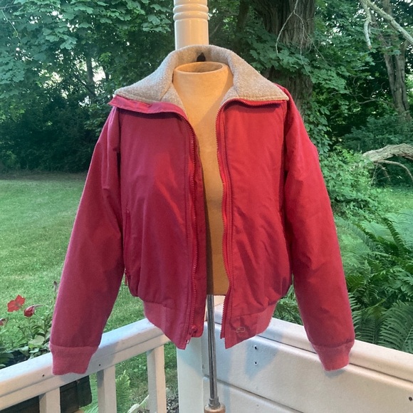 Vintage Woolrich Pink Fleece Bomber Jacker Coat S - Picture 3 of 12